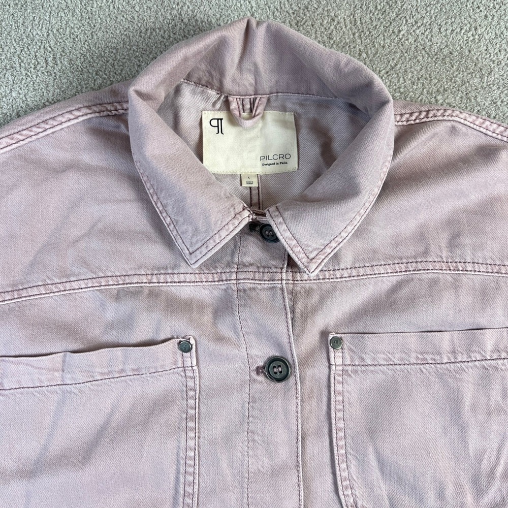 Antropologie PILCRO Utility Dress Women's‎ Large Button Front Pink - Picture 12 of 15